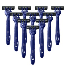 Harry\'s Disposable Razors for Men - 10 Count - 3-Blade Men\'s Razors for Travel and On-the-Go Convenience