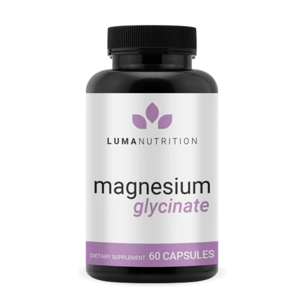 Luma Nutrition Magnesium Glycinate 1000mg - Support Stress, Sleep, Nerve & Muscle Health - 500mg Pure Magnesium Supplement Capsules - Chelated for High Absorption - 60 Veggie Capsules