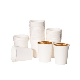 RACETOP 1000 pack 8 oz Paper Coffee Cups Disposable, Hot Coffee Cups 8oz, Office Coffee Cup (8 oz 1000 pack) (white, 1000)