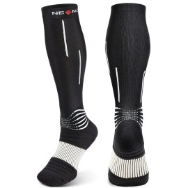 NEENCA Compression Socks, Medical Athletic Socks for Injury Recovery & Pain Relief, Sports Protection, 1 Pair (Black X-Large)