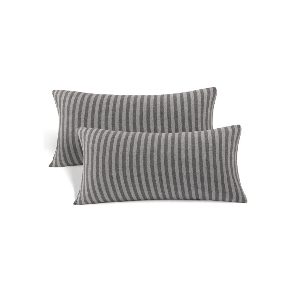 Jersey Knit Small Pillowcases - Mini Pillow Cases for Travel or Toddler Pillows Sized 12x16, 13x18 or 14x20, Ultra Soft Envelope, Microfiber, Set of 2, Gray/Black