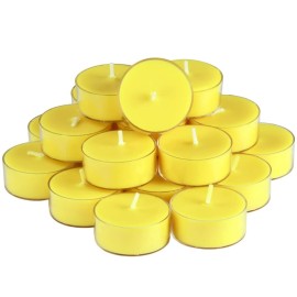 DEYBBY Natural Lemon Scented Soy Wax Tealight Candles Bulk, Aromatherapy Luxury Tea Candle Set of 24-4 Hour Burning Great Gift