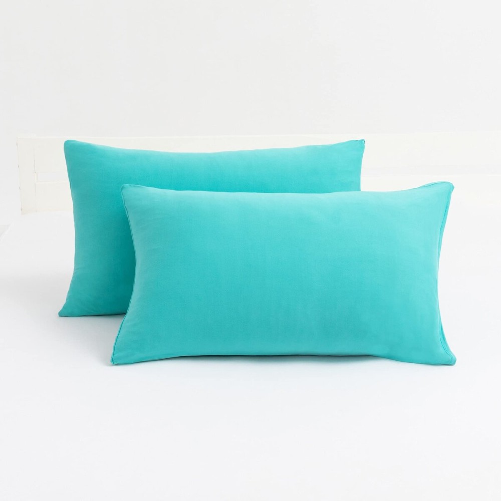 Jersey Knit Small Pillowcases - Mini Pillow Cases for Travel or Toddler Pillows Sized 12x16, 13x18 or 14x20, Ultra Soft Envelope, Microfiber, Set of 2, Aqua