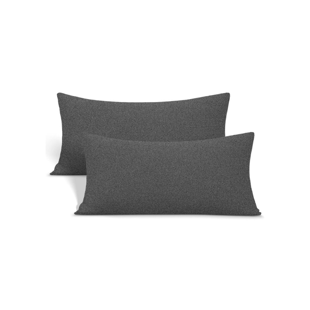 Jersey Knit Small Pillowcases - Mini Pillow Cases for Travel or Toddler Pillows Sized 12x16, 13x18 or 14x20, Ultra Soft Envelope, Microfiber, Set of 2, Hemp Gray