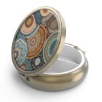 Pill Box 3 Compartment Small Pill Case,Portable for Pocket or Purse Pill Organizer Pill Container Holder to Hold Vitamins, Medication, Fish Oil and Supplements(Blue Cracked Marbling)