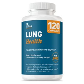 Dr. Tobias Lung Health Supplement with Vitamin C, Butterbur, Quercetin & Bromelain, Advanced Lung Cleanse Detox Formula for Bronchial & Respiratory System, Non-GMO, 120 Capsules, 120 Servings