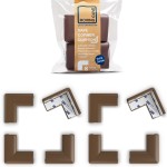 Roving Cove Slim-Fit Corner Protector for Baby Proofing (8 Small Corners), Soft Rubber Foam Furniture Corner Bumper Guards, 3M Adhesive Pre-Taped, Coffee Brown