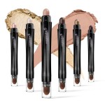 LUXAZA 6PCS Cream Eyeshadow Stick Makeup Sets, Metallic And Matte Shimmer Eye Shadow Eye Brightener Stick Pencil Crayon, A10-Quartz Pink