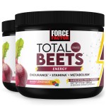 Total Beets Energy Drink Mix 2-Pack, Superfood Beet Root Powder, Nitrates to Boost Energy, Support Circulation, Blood Flow, Nitric Oxide and Stamina, Heart Health Supplement, Force Factor, 60 Servings