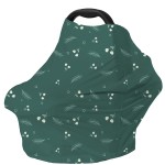 Carseat Covers for Baby Breastfeeding - Multi use Car Seat Canopy Cover, Infant Stroller Canopy Cover for Girls (Green Print)