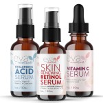 Eva Naturals Anti-Aging Serum Set - Vitamin C, Retinol & Hyaluronic Acid Serums for Face, Hydrating Bundle for Skin, Fine Lines, Wrinkles, Collagen, Firming, Plumping, Radiance & Youthful Hydration