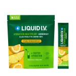 Liquid I.V. Hydration Multiplier +Energy - Yuzu Pineapple | Electrolyte Powder Drink Mix | 1 Pack (14 Servings)