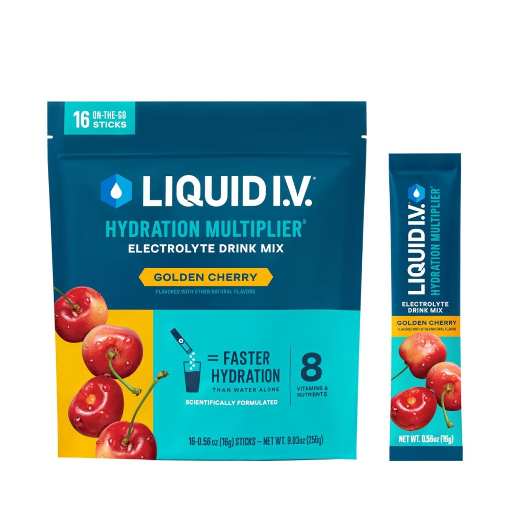 Liquid I.V. Hydration Multiplier - Golden Cherry | Electrolyte Powder Drink Mix | 1 Pack (16 Servings)