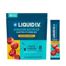 Liquid I.V. Hydration Multiplier - Golden Cherry | Electrolyte Powder Drink Mix | 1 Pack (16 Servings)