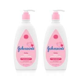 Johnson\'s Moisturizing Mild Pink Baby Lotion with Coconut Oil for Delicate Baby Skin, Paraben-, Phthalate- & Dye-Free, Hypoallergenic & Dermatologist-Tested, Baby Skin Care, 18 Fl. Oz, Pack of 2