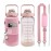 Chokoter Half Gallon Water Bottle with Sleeve, 64OZ Motivational Water Bottle with Straw & Time Marker, BPA Free Leakproof Gym for Sport Workout
