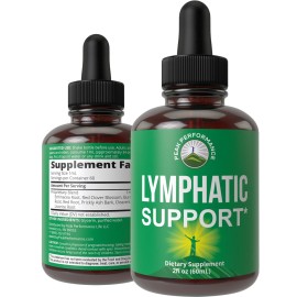 Lymphatic Drainage Drops. Sugar Free 7-in-1 Lymph Detox And Cleanse Support. Vegan Supplement with Echinacea, Red Clover Blossom, Burdock Root, Cleavers Herb, Licorice Root, And More!