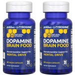 Dopamine Brain Food - 650mg L-Tyrosine Supplement - Dopamine Supplement for Focus & Mental Drive - Supports Mental Energy - Neurotransmitter Support with B Vitamins - 120 Capsules