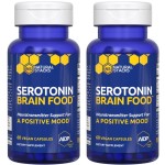 Serotonin Brain Food - 1250mg L-Tryptophan & 400mg Rhodiola Rosea Supplement - Mood Support Supplement for Stress Relief - Neurotransmitter Support with Magnesium Glycinate & Zinc - 120 Capsules
