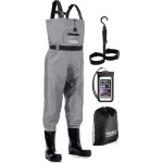 Foxelli Chest Waders - Waterproof 2-ply Nylon/PVC Camo Hunting Fishing Waders for Men and Women with Boots