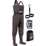 Foxelli Chest Waders - Waterproof 2-ply Nylon/PVC Camo Hunting Fishing Waders for Men and Women with Boots