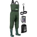 Foxelli Chest Waders - Waterproof 2-ply Nylon/PVC Camo Hunting Fishing Waders for Men and Women with Boots