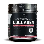 SASCHA FITNESS Hydrolyzed Multi Collagen Peptides Tipes 1,2 & 3 |Hyaluronic Acid|Biotin |Cynatine HSN|Vitamin C & E |for Hairs, Skin & Bone Support|Strawberry Lemonade