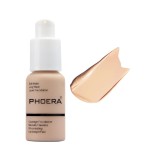 PHOERA Foundation,Flawless Soft Matte Oil Control Liquid Foundation Full Coverage Face Makeup. (102 Nude)