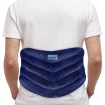 REVIX Microwavable Heating Pad for Back, Extra Large Microwave Heating Wrap for Waist, Stomach, and Shoulders, Moist Heat Therapy for Stress Relief, Adjustable, for Men and Women, Navy