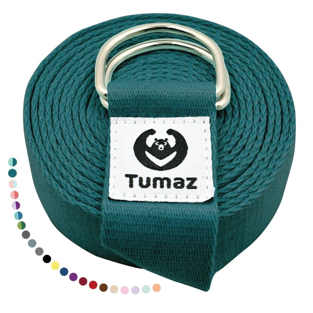 Tumaz Yoga Strap/Stretch Bands [15+ Colors, 6/8/10 Feet Options] with Extra Safe Adjustable D-Ring Buckle, Durable and Comfy Delicate Texture - Best for Daily Stretching, Physical Therapy, Fitness