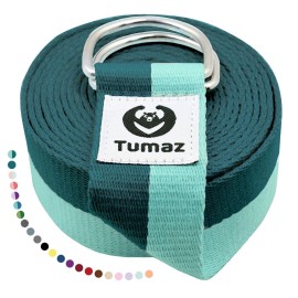 Tumaz Yoga Strap/Stretch Bands [15+ Colors, 6/8/10 Feet Options] with Extra Safe Adjustable D-Ring Buckle, Durable and Comfy Delicate Texture - Best for Daily Stretching, Physical Therapy, Fitness