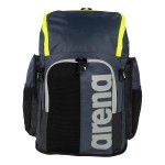 ARENA Spiky III Backpack 45 Swimming Athlete Sports Gym Rucksack Large Training Gear Equipment Swim Bag for Men and Women, 45 Liters, Navy/Neon Yellow