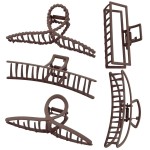 Large Metal Claw Clips for Thick and Long Hair, Butterfly Hair Styling Accessories, Hair Clamps for Women (Dark Coffee)