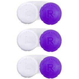 RHUI Case for Contact Lens, Travel Daily Use 3pack Purple
