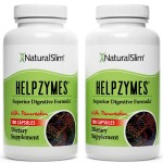 NaturalSlim Helpzymes, Enzyme Complex for Adults with Bromelain, Ox Bile, Pancreatin & Betaine HCL,100 Capsules, 2 Pack