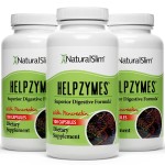 NaturalSlim Digestive Enzymes for Women & Men - Helpzymes Essential Enzymes for Digestion, Gut Health, Gas Bloating Relief with Bromelain, Ox Bile, Pancreatin. & Betaine HCL - 100 Capsules 3 Pack
