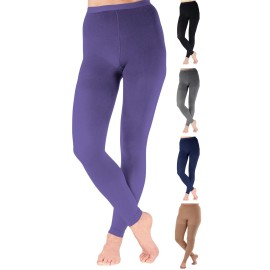 Compression Leggings for Women Circulation 20-30mmHg - Opaque Footless Support Stockings for Post Surgery Recovery, Edema, Diabetic, Leg Pain - Purple, Small - A717PR1