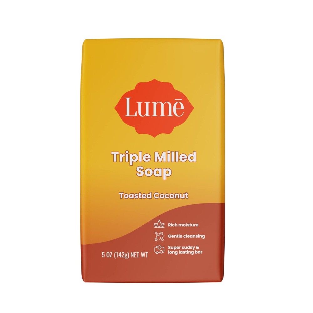 Lume Triple Milled Bar Soap - Rich Moisture & Gentle Cleansing - Paraben Free, Phthalate Free, Skin Safe - 5 ounce (Toasted Coconut)