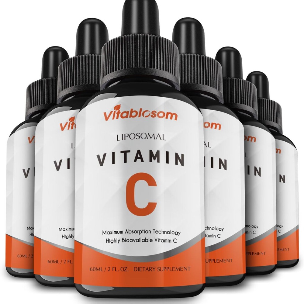 Vitablosom Liposomal Vitamin C 2000mg Liquid for Adults, High Absorption VIT C, Maximize Vitamin C, Good for Immune System & Antioxidant, 60ML (6 Bottles)