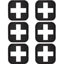 LIVANS Medic Red Cross Patch, First Aid Morable Patch Perfect for Tactical IFAK, EMT Trauma Pouch 1.5-Inch 3D High Relief Patch Nurse Doctor Emergency Logo PVC Rubber Bundle 6 Pieces