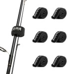 Booms Fishing RS3 5.9 Fishing Rod Wrap Pole Straps for The Tip of The Rods, Black 6pcs