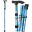 CLOKTA Folding Cane, 5-Level Adjustable Height Lightweight Portable Foldable Walking Canes with Wrist Strap and T Handle for Men Women Seniors (Floral Blue)