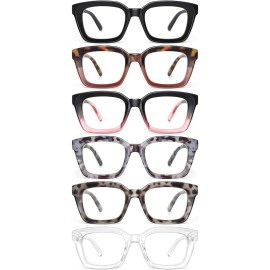 miyya Stylish Reading Glasses for Women, Cheaters Eyeglasses, Oversized Blue Light Readers, Fashion Eye Glasses