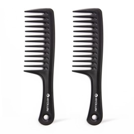 HYOUJIN Two Set Large Wide Tooth Comb Detangling Wet or Dry Combs for Shower, Hair Styling Brush for Natural, Curly, Long Hair for Women and Men