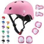 Adjustable Kids Toddler Helmet and Pads Set for 3-5,5-8,8-14+Ages,Skateboard Bike Helmet with Knee Pads,Elbow Pads & Wrist Guards for Boys & Girls,Fit for Skateboard,Skating,Biking,Cycling,Scooter
