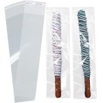 SUREHOME Pretzel Rod Bags 200 Pcs 2x8 In Clear Self Sealing Cellophane Bags for Chocolate Covered Pretzel Stick Individual Resealable Plastic Cello Bag for Party Favors Candy Treats Popsicle Packaging
