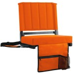 SPORT BEATS Stadium Seats with Back Support Bleacher Chairs with Back and Cushion Thick Padded Bleacher Seats Includes Shoulder Strap Orange 1pc