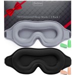 BeeVines Sleep Mask, 2 Pack 3D Contoured Sleeping Eye Masks for Lash Extensions, Night Molded Covers with Adjustable Strap, Eye Shade Cover Lashes Extension for Traveling Yoga Nap(Black & Grey)