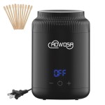 Mini Wax Pot Warmer for Hair Removal, Professional Portable Digital Wax Heater Machine for Facial Body SPA Salon, with 200ml Non-stick Pot, / Switchable Display, 100 Brow Sticks