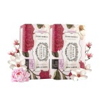 Panier des Sens Magnolia Peony Shea butter natural bar soap, bath & body soap bars - Made in France 95% natural - 2 bars, 7oz/200g each